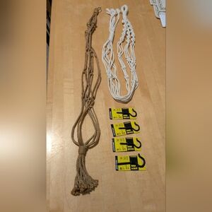 Macrame Plant Hangers in Tan and Cream